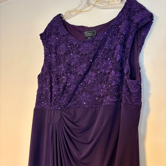 Dressbarn Collection Formal Wear Bodice Wrap Maxi Dress Purple Womens Size 18 - Picture 2 of 3